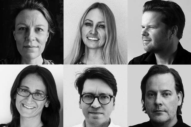 Six black and white potrettes.